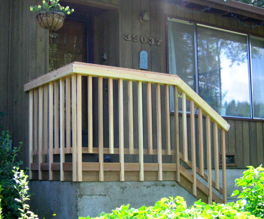 Handrail on outdoor porch