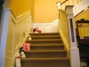 Renovated stair with new balustrade and wainscot