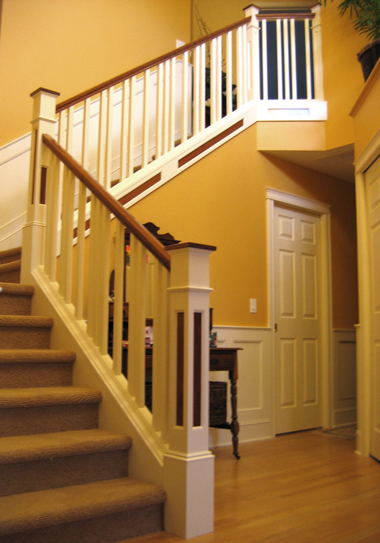 Wainscot stair with unique baluster spacing