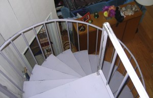 spiral staircase view from top